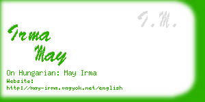 irma may business card